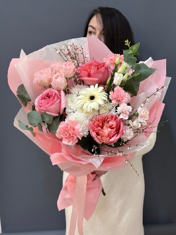 Сборный букет &laquo;Розовое облако&raquo; от интернет-магазина цветов в Красноярске